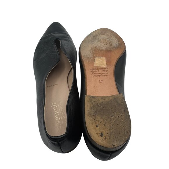 Summit By White Mountain Black Leather Slip-On Pointed Toe Flats Size 37 (6.5US) - Picture 6 of 7